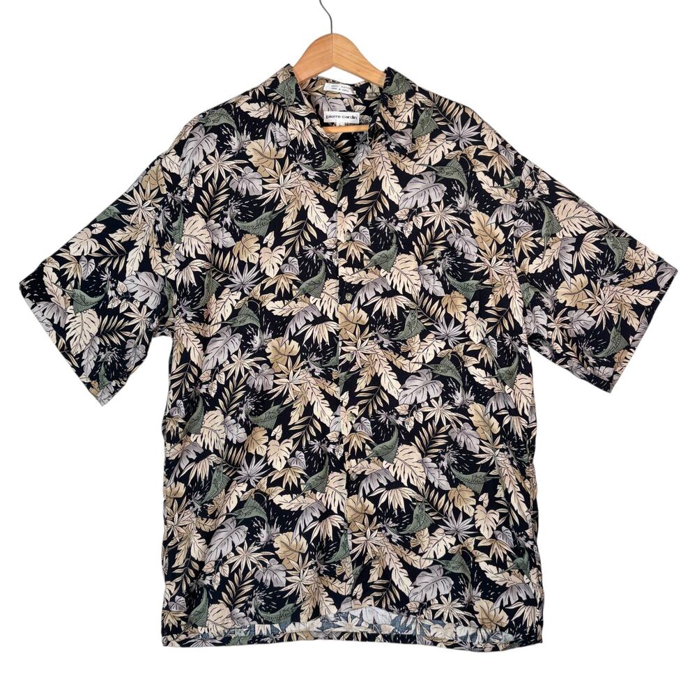 Pierre Cardin VTG Marlin & Palm Leaves Shirt Mens L Lightweight Hawaiian Fishing